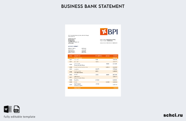 цифровая загрузка выписки о счете фирмы Banco BPI в формате Word и PDF шаблона